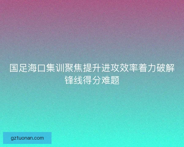 国足海口集训聚焦提升进攻效率着力破解锋线得分难题
