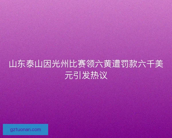 山东泰山因光州比赛领六黄遭罚款六千美元引发热议